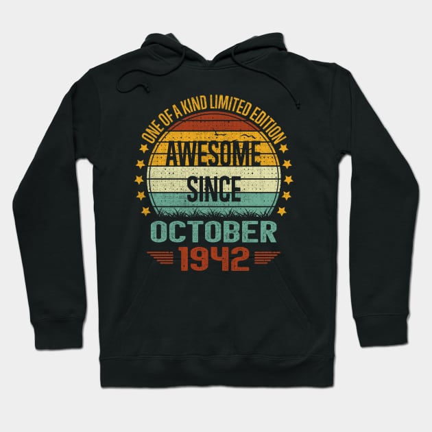 80 Year Old Awesome Since October 1942 Gift 80th Birthday Hoodie by sufian